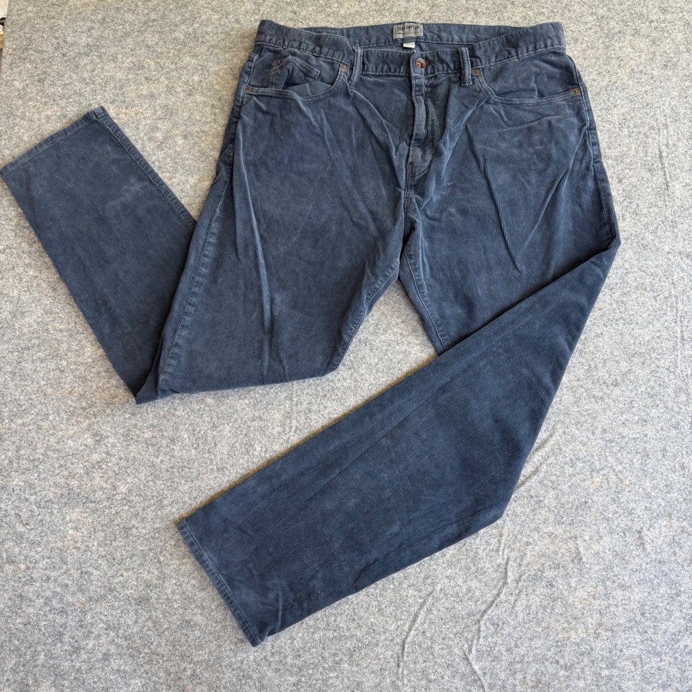 Todd Snyder Mens Slim Fit Corduroy Pants Navy Blue 36x32 5-Pocket Straight Leg